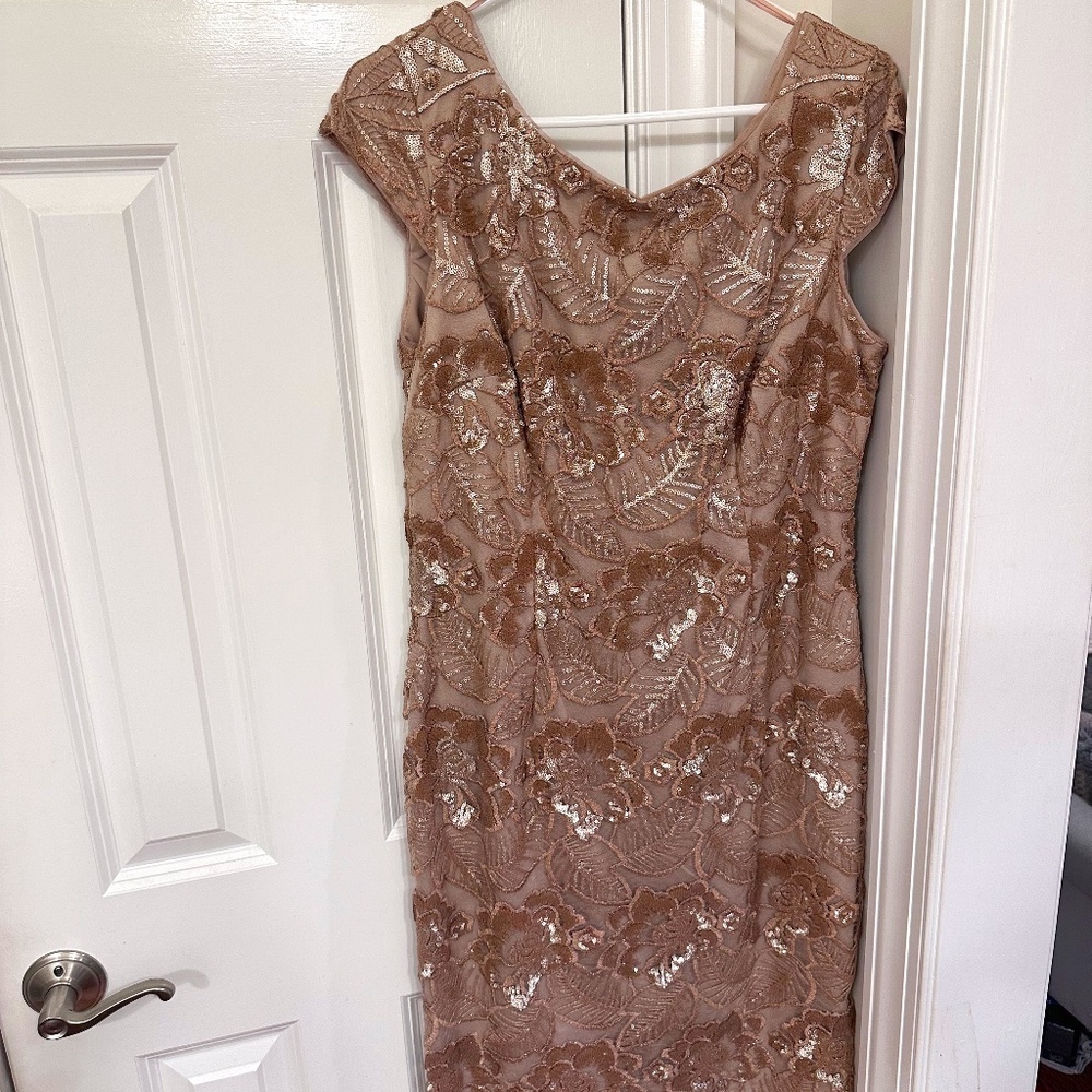 Alex Evening Dress- size 14, Rose gold sequins, worn once